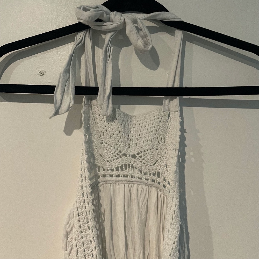 Vintage Crochet White Beach Cover-up